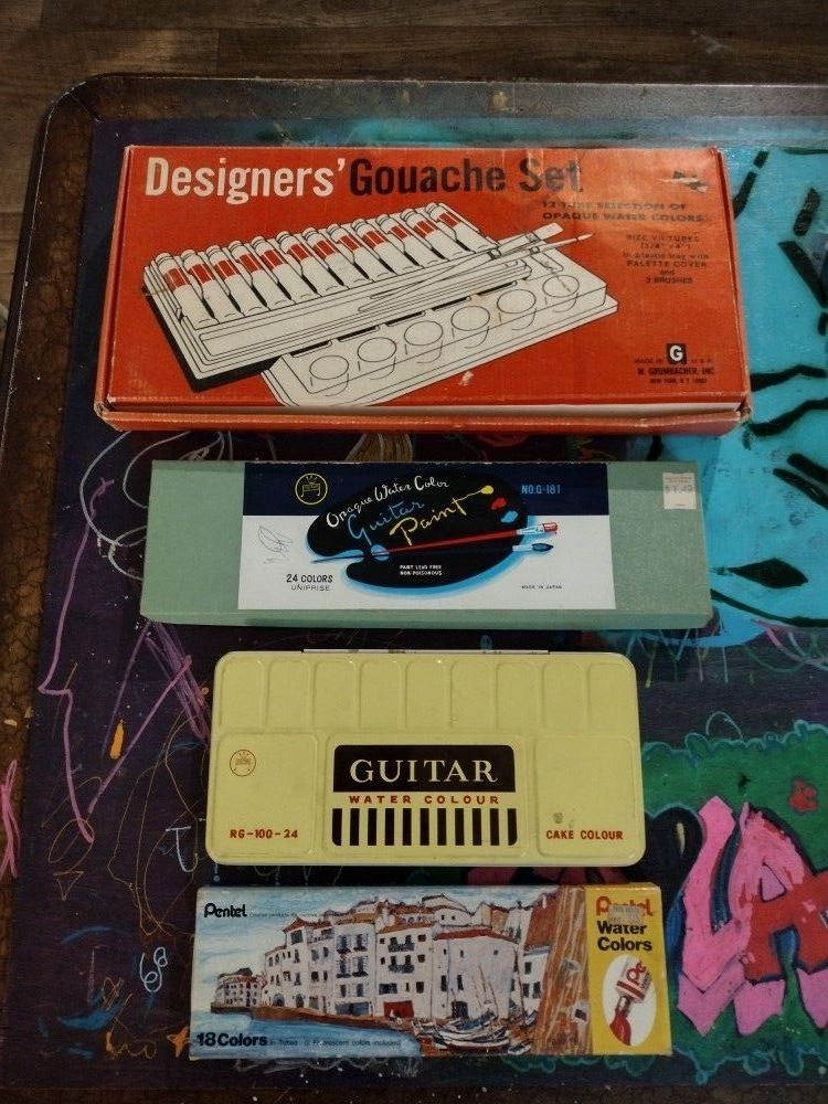 Vintage Watercolor Opaque Paint Sets (4) A+ Condition Art Painting