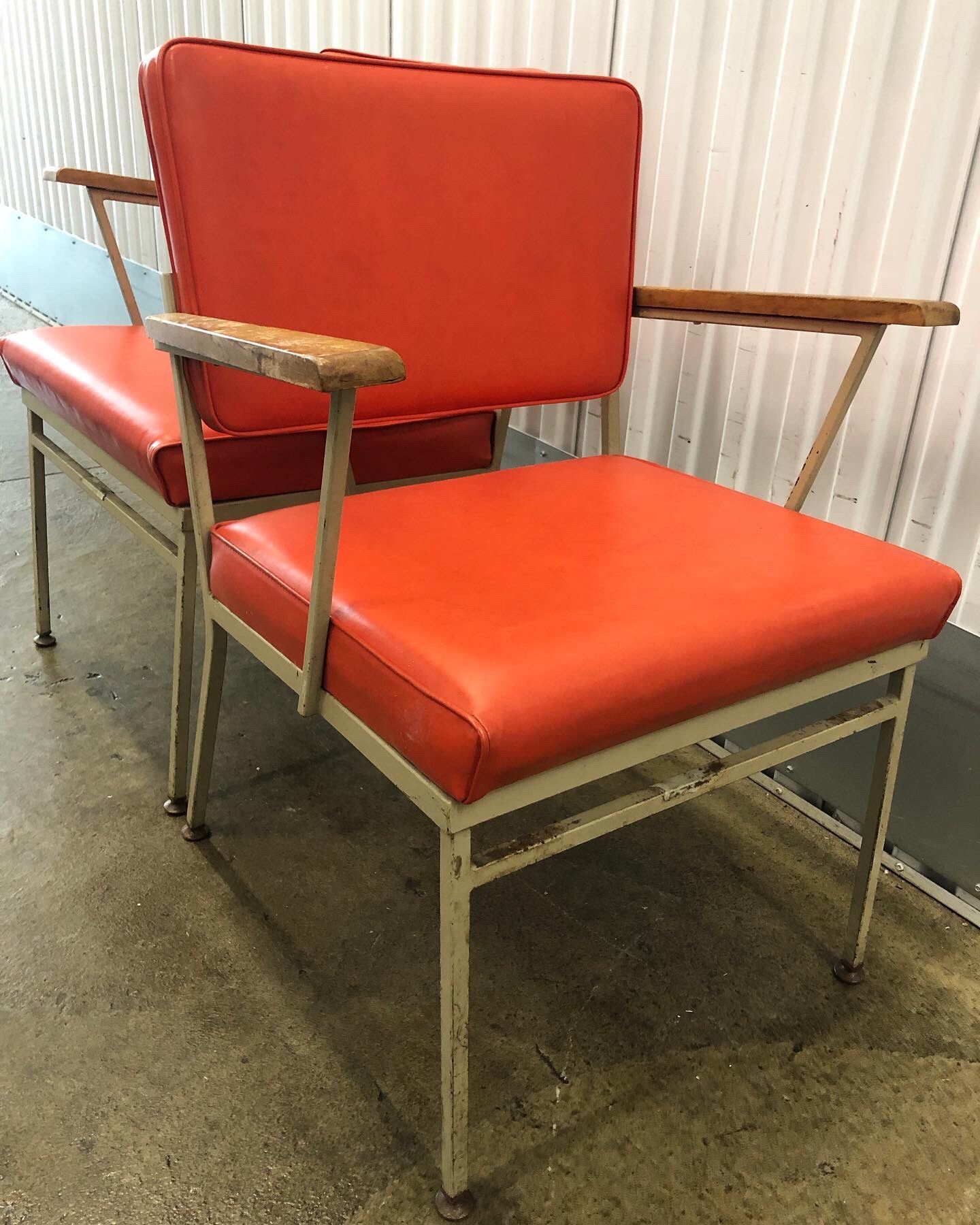 Vintage MidCentury Contemporary Leather Wood Metal Couches Benches Chairs