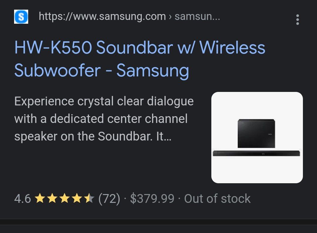 Samsung Soundbar with Subwoofer