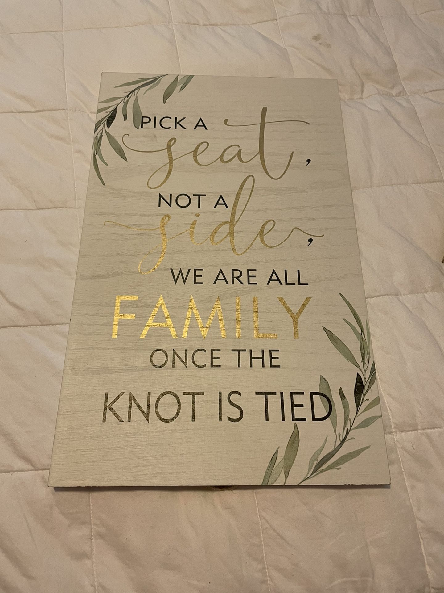 Wedding Signs - Pick A Seat Not A Side