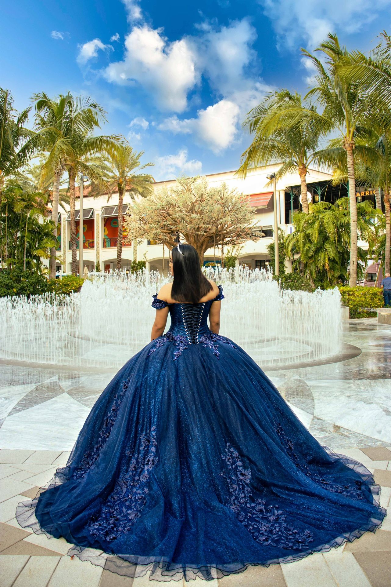 Quinceañera Dress Navy Blue + Hoop Crinolin + Hoopless Crinolin