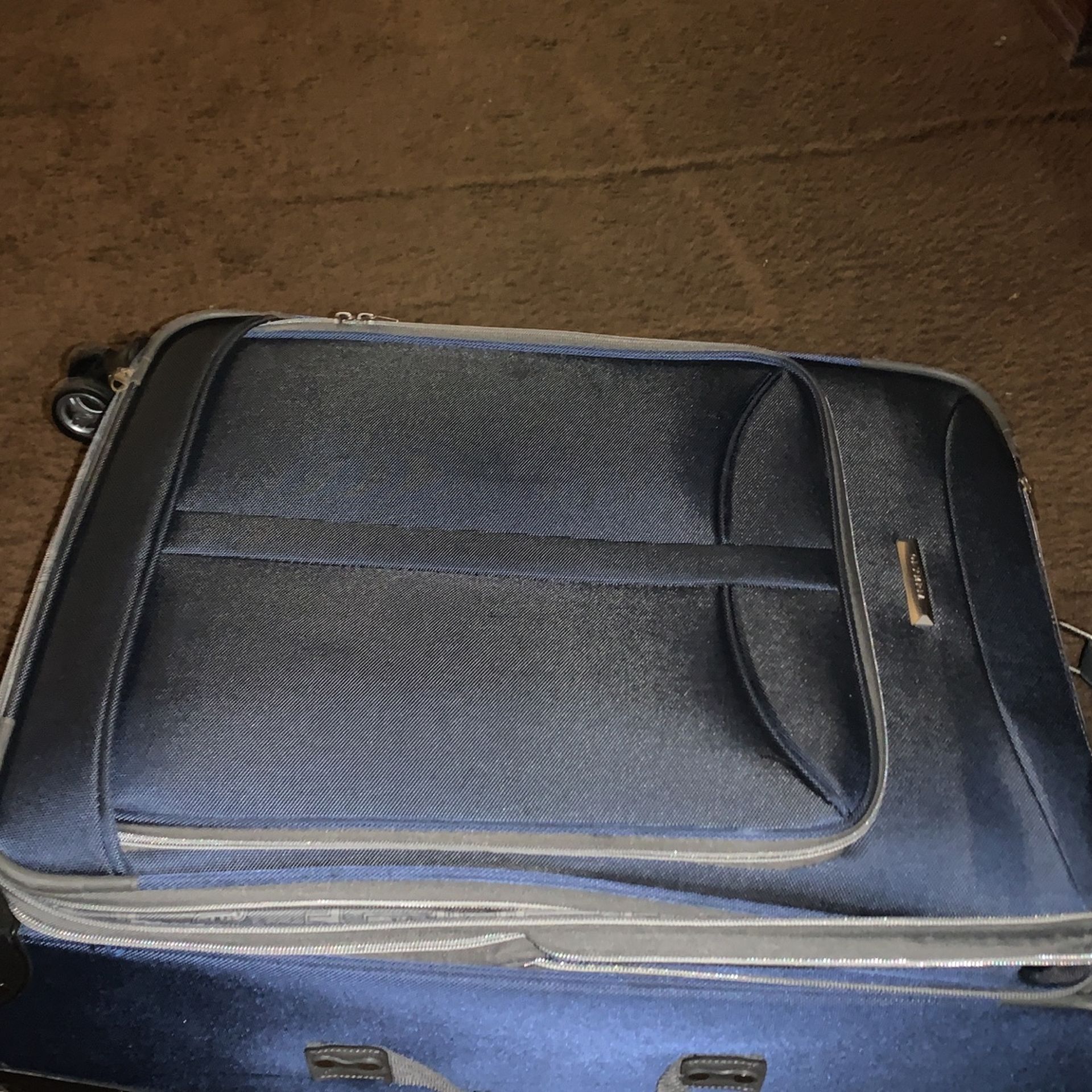 Blue Rolling Suitcase