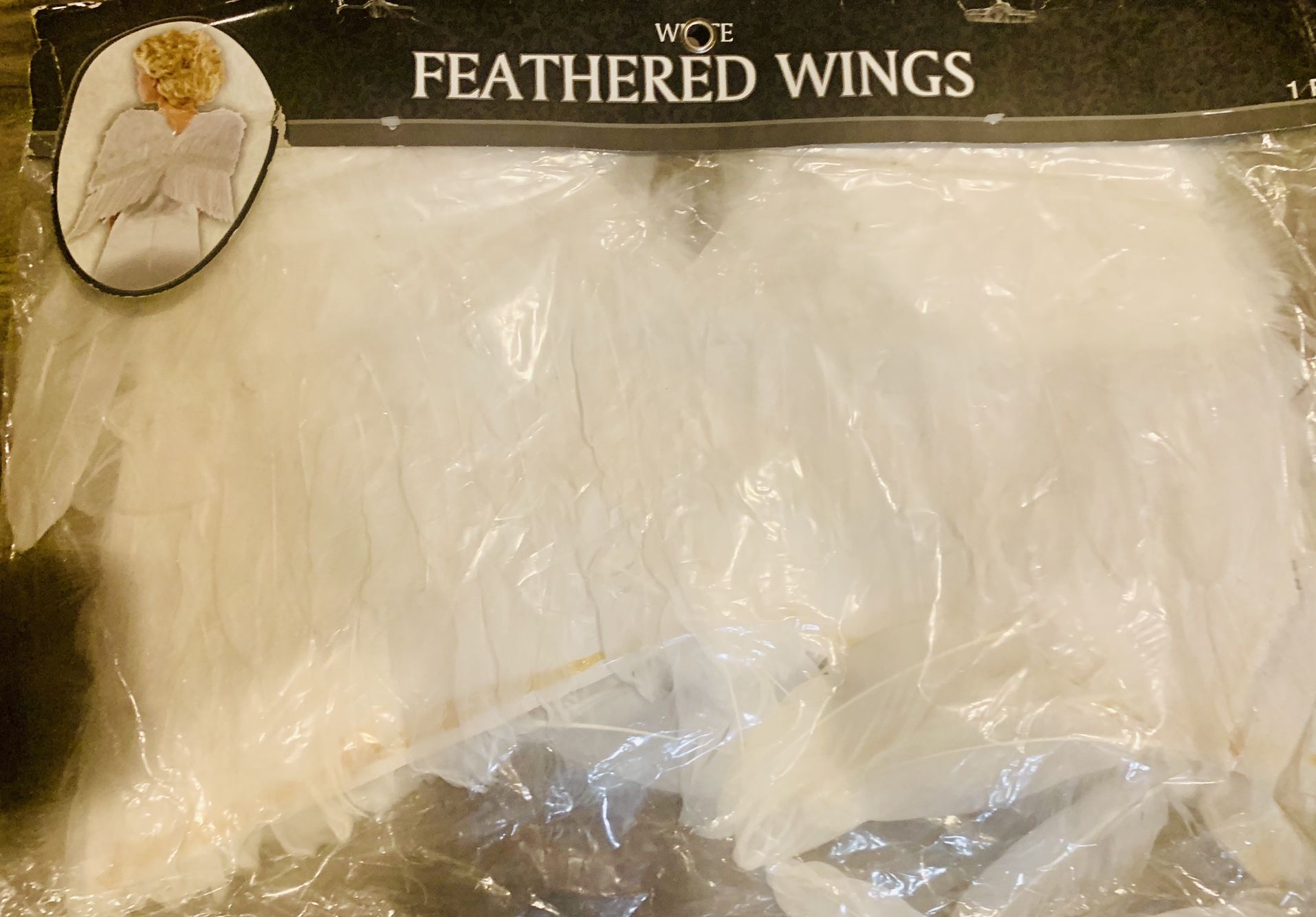 White Angel Feathered Wings Halloween / Costume accessory New