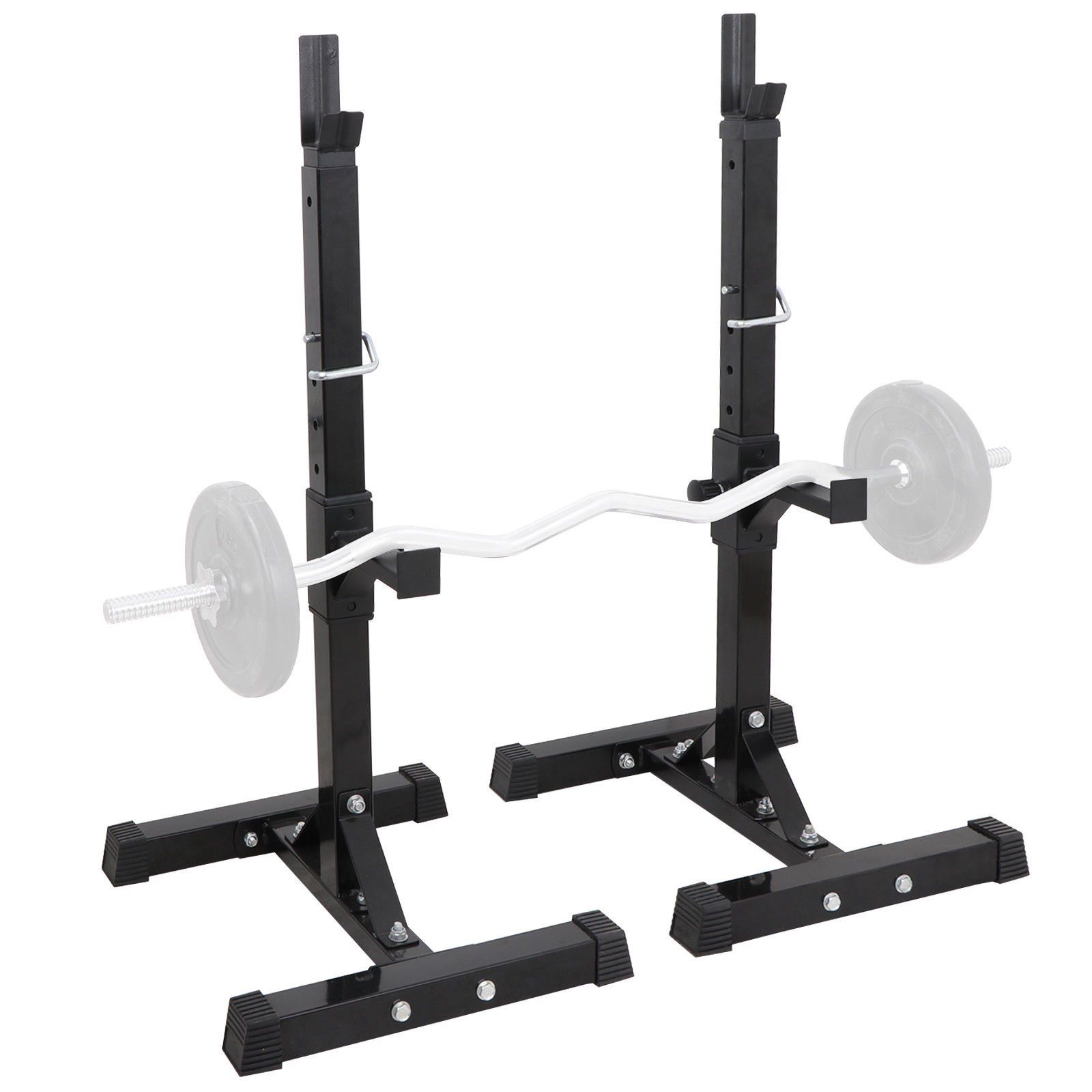 Adjustable Barbell Rack Stand Squat Bench Press Home GYM Weight Liftting Fitness Exercise