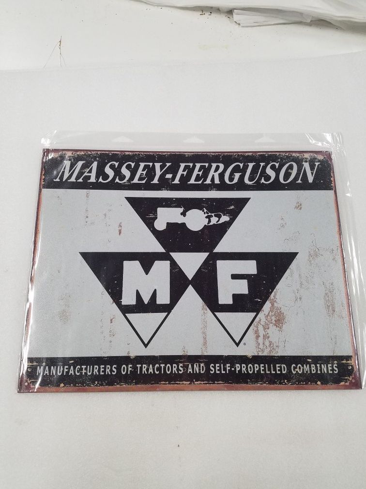 Massey Ferguson farm tractor logo metal sign