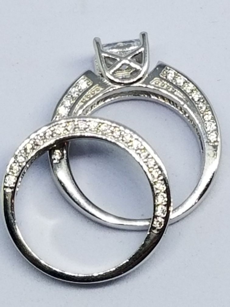 Sterling silver wedding set