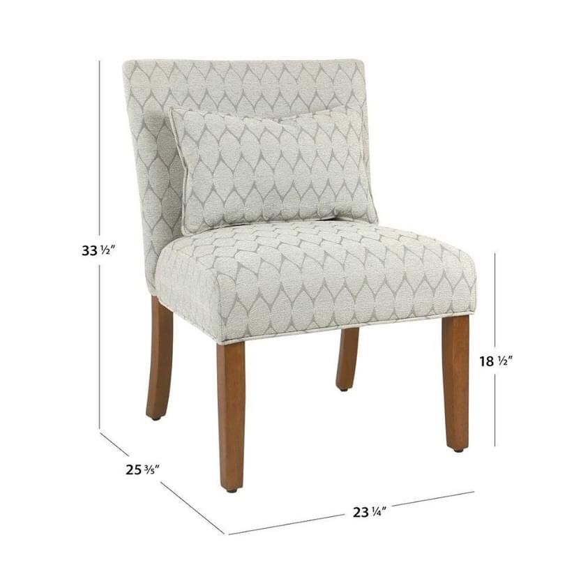 Grey Geometric Pattern Accent Chair