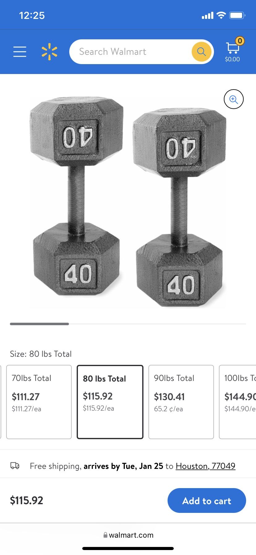 40 Pound Dumbbells