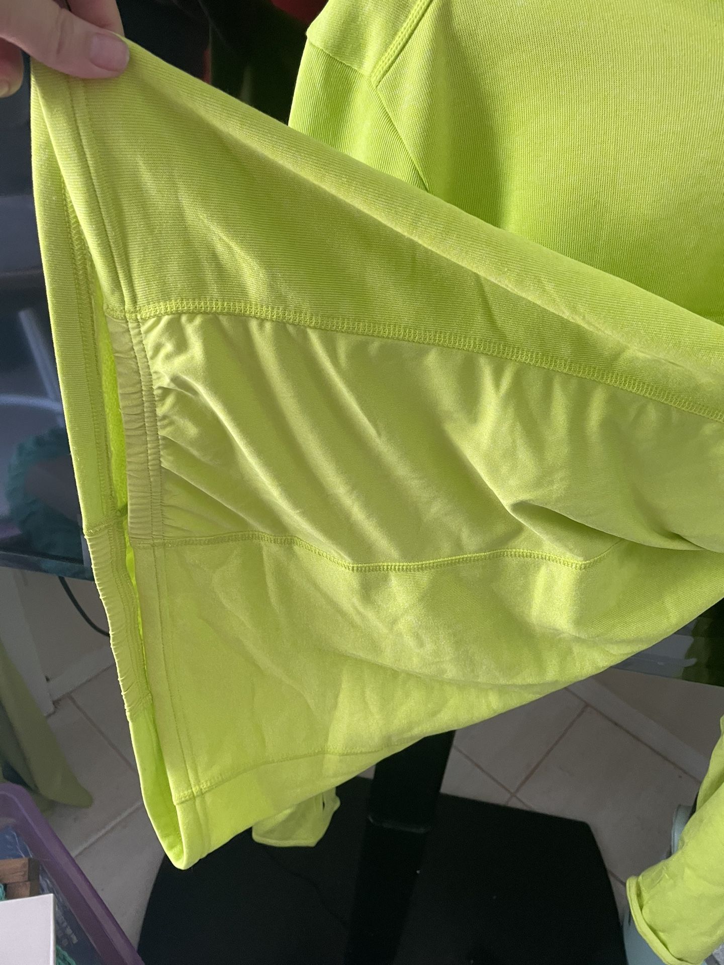 Adidas Neon Yellow/Green Light Weight Sweatshirt Hoodie NWOT