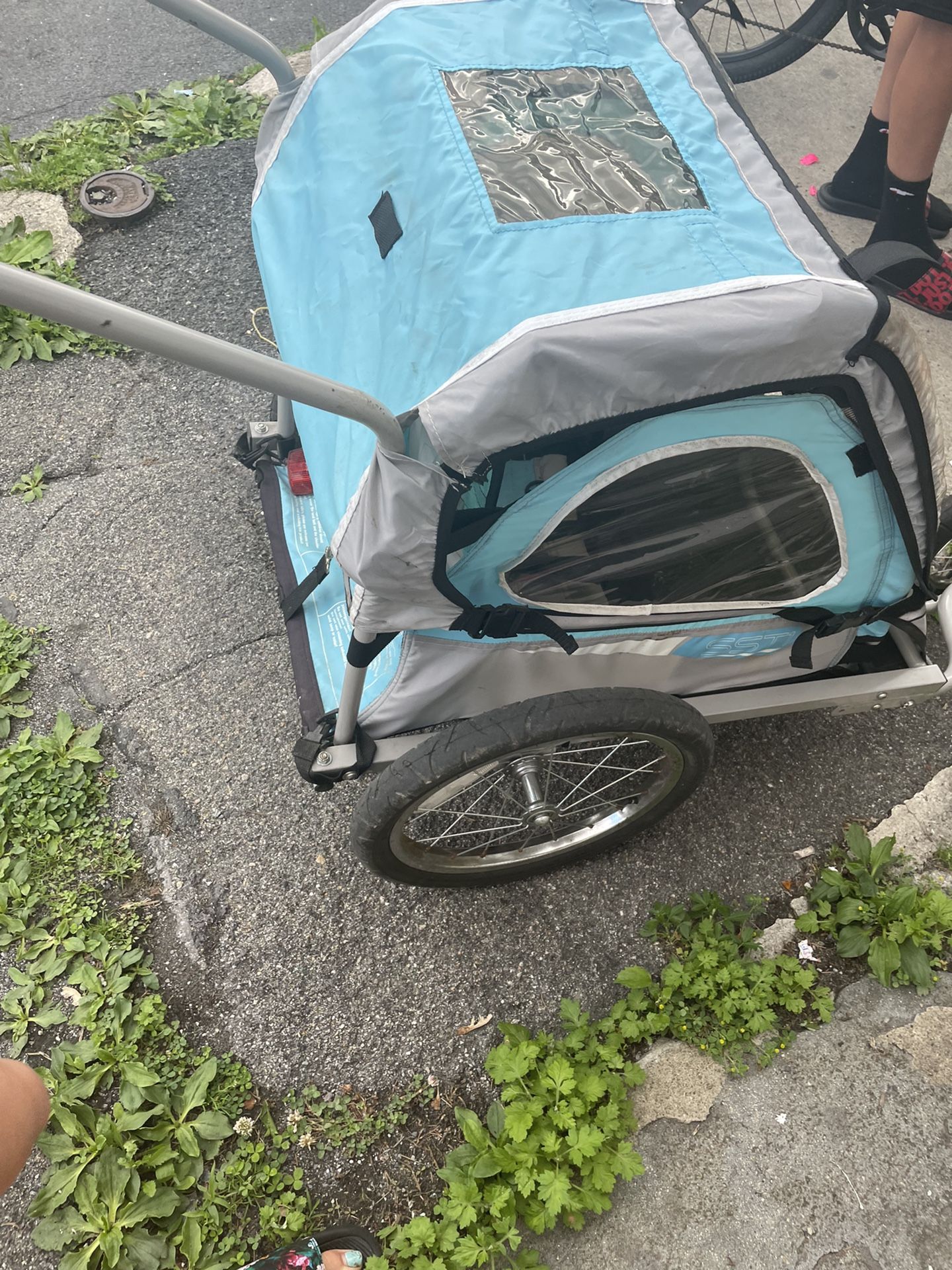 len Sports Deluxe Steel 1-Child Bicycle Trailer and Stroller