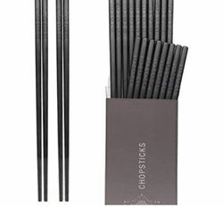 10 Pairs Fiberglass Chopsticks - Black Thumbnail