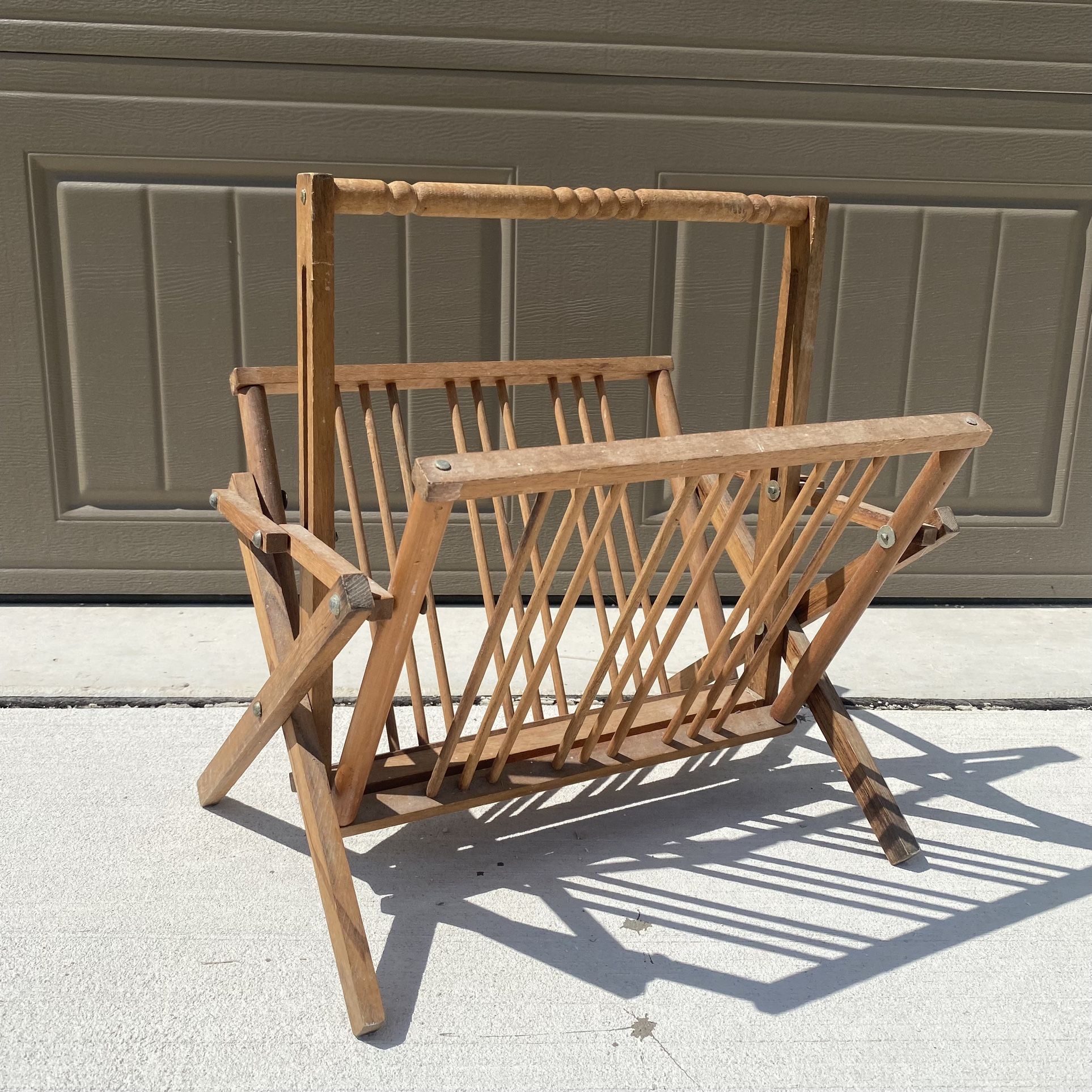 Antique Wooden Magazine Rack