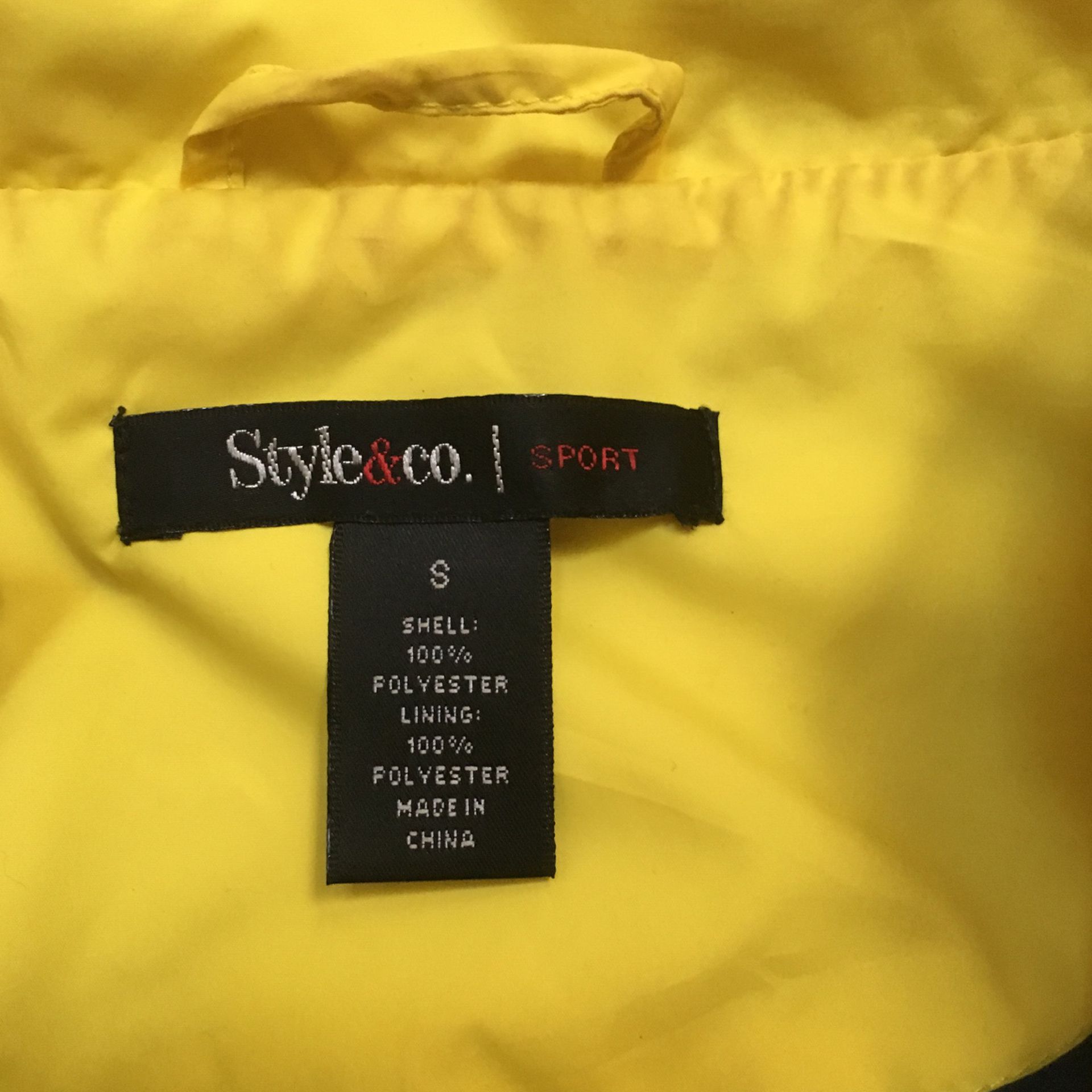 Yellow Rain Jacket/ Coat Size Small Style And Company