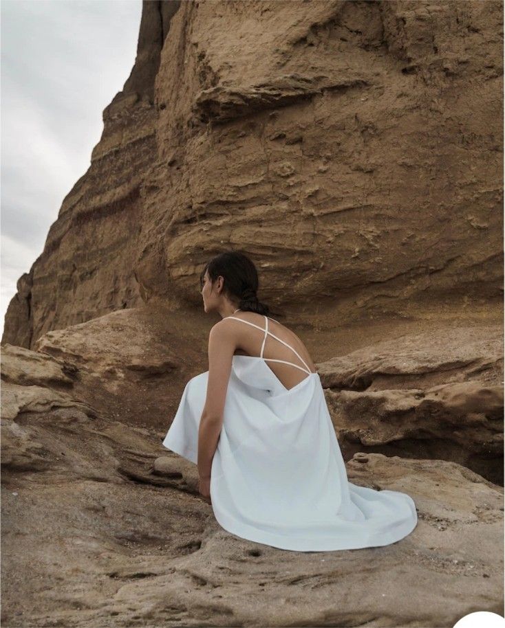 LICHI White Backless Dress - small