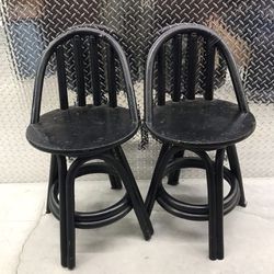 Vintage Wooden Swivel Chairs Thumbnail