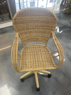 Wicker Desk With Storage + Office Chair (set) Thumbnail