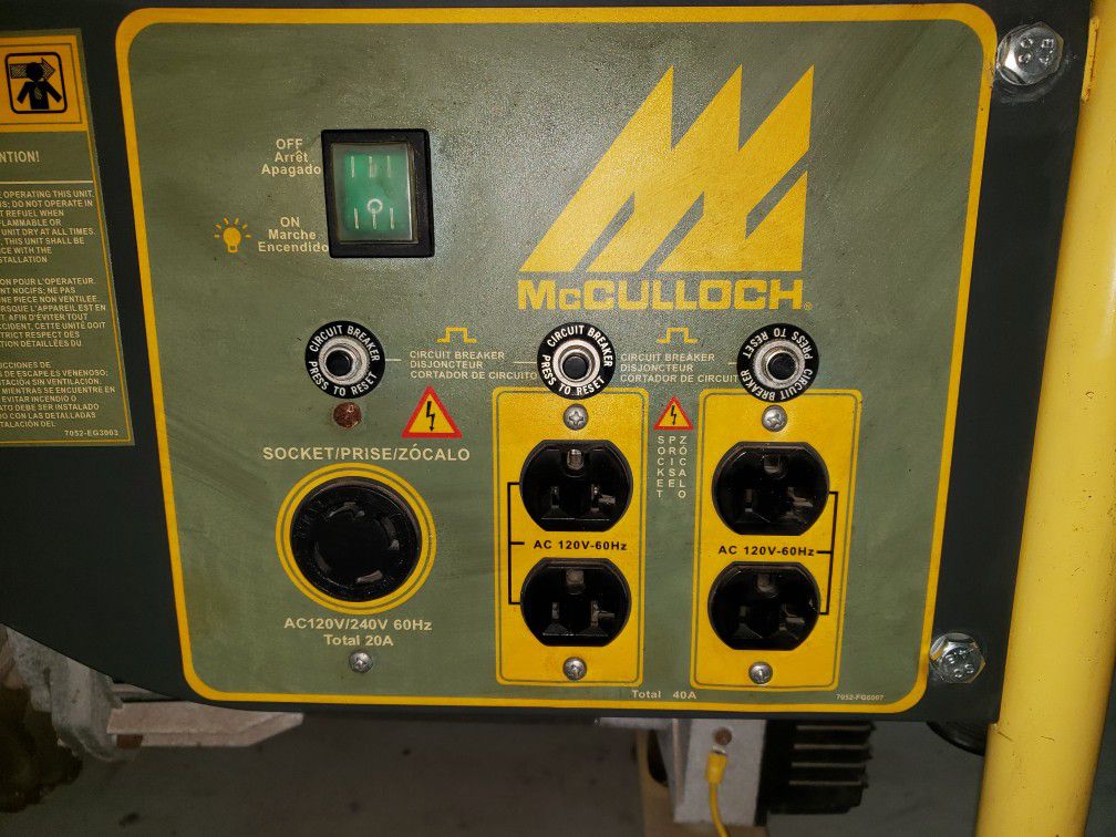McCulloch 5700 watt Generator