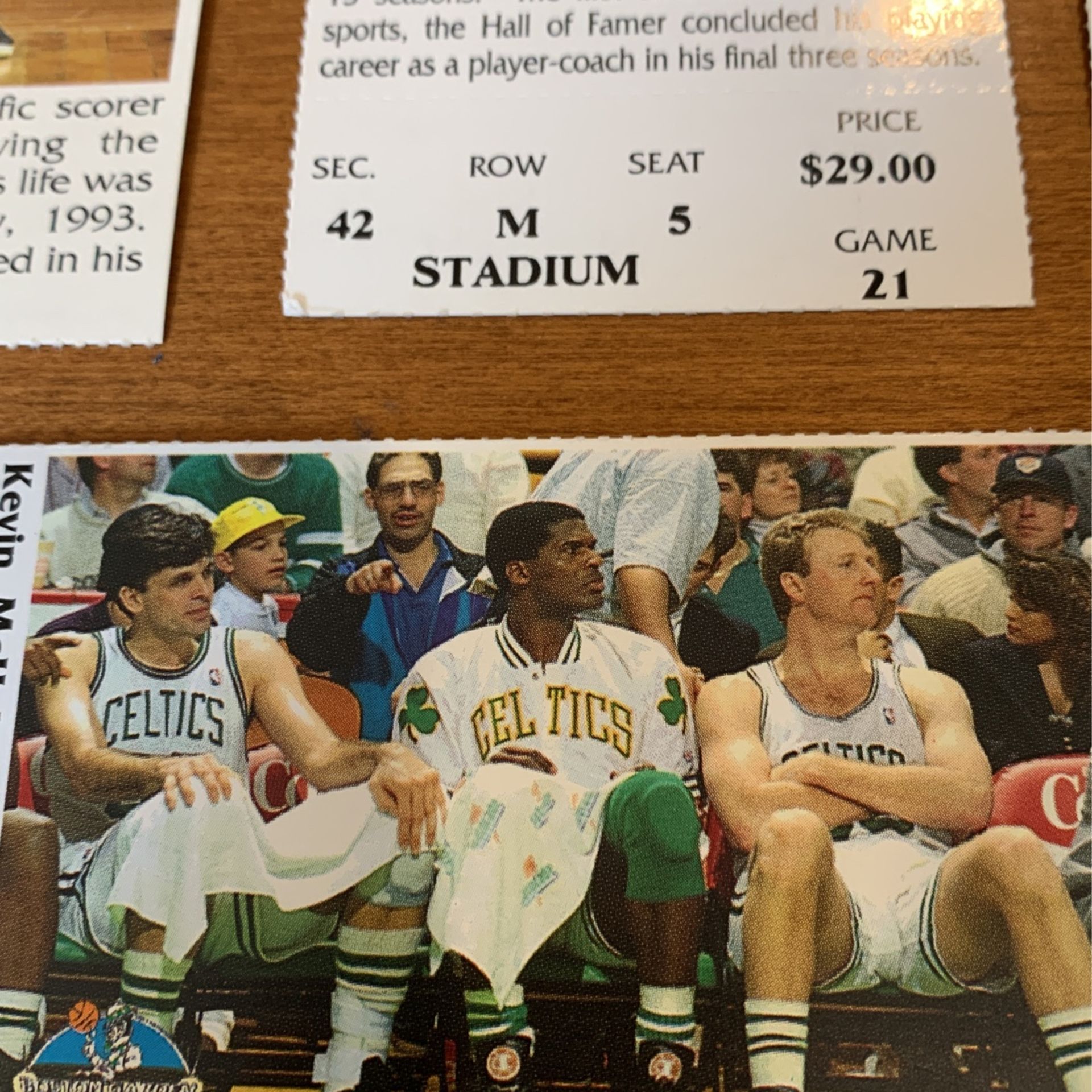 4 Iconic Celtics Picture Game Tickets From Last Season Of Boston Garden Of: See Description of Tickets Below