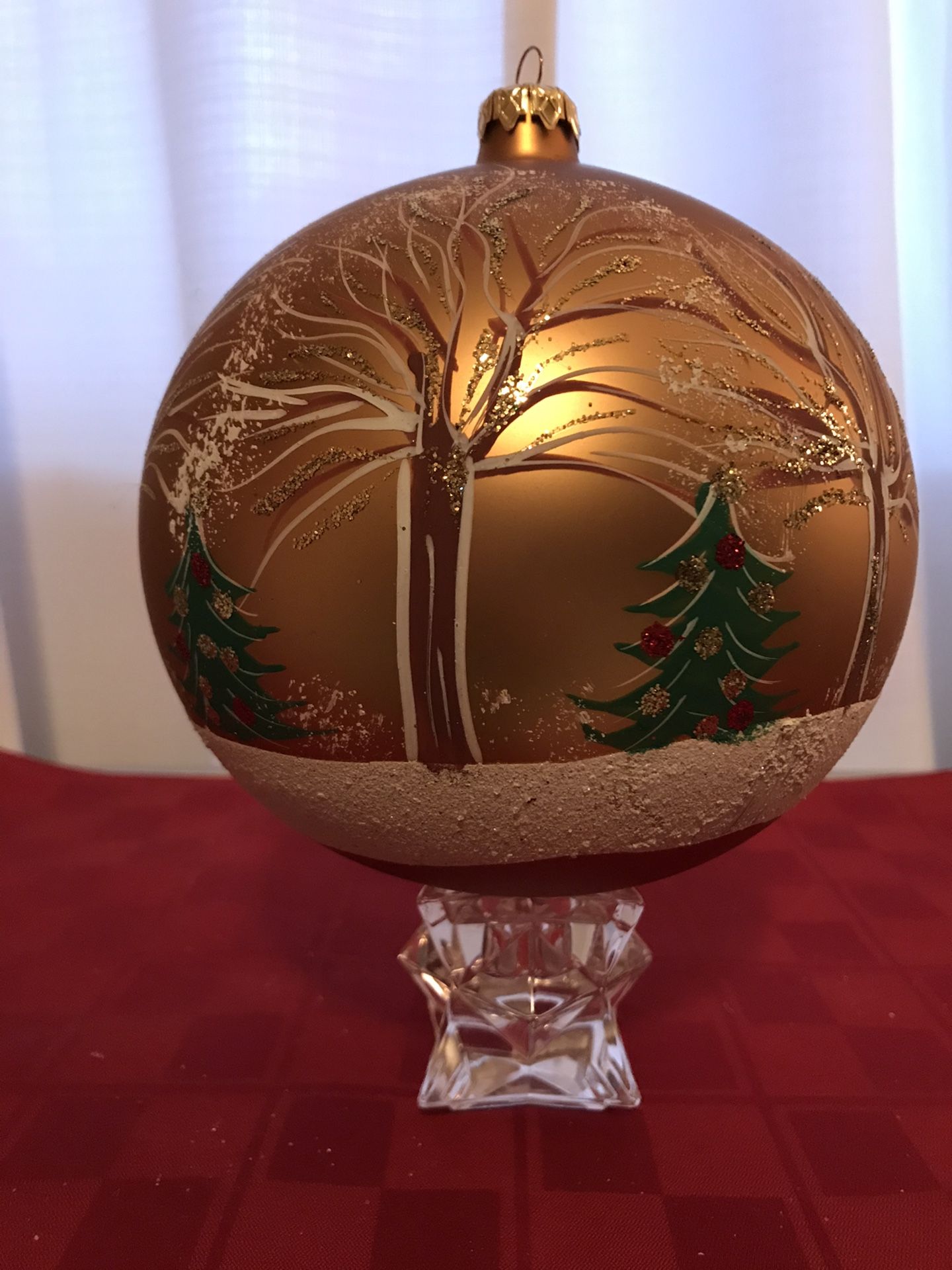 Giant Decorative Hand Made Christmas Ornament Trees and Snow