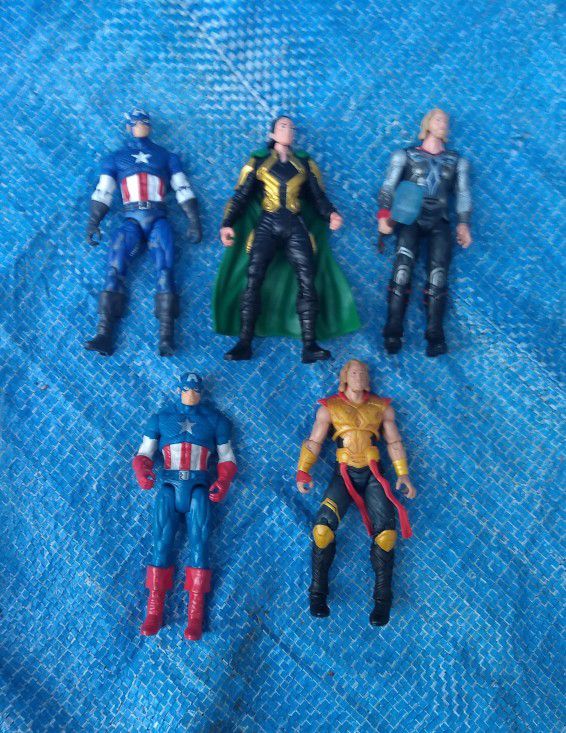Marvel Universe 3.75" Action Figure Lot Hasbro Avengers Captain America Thor Loki
