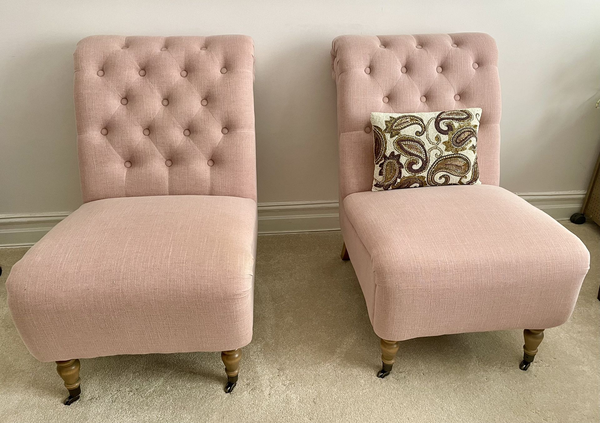 Cyclamen Roll Back Tufted Parson Chair(s)