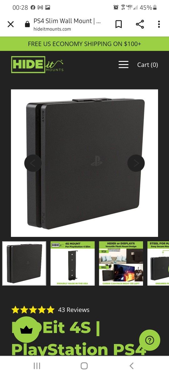 HIDEit PS4 Wallmount.
