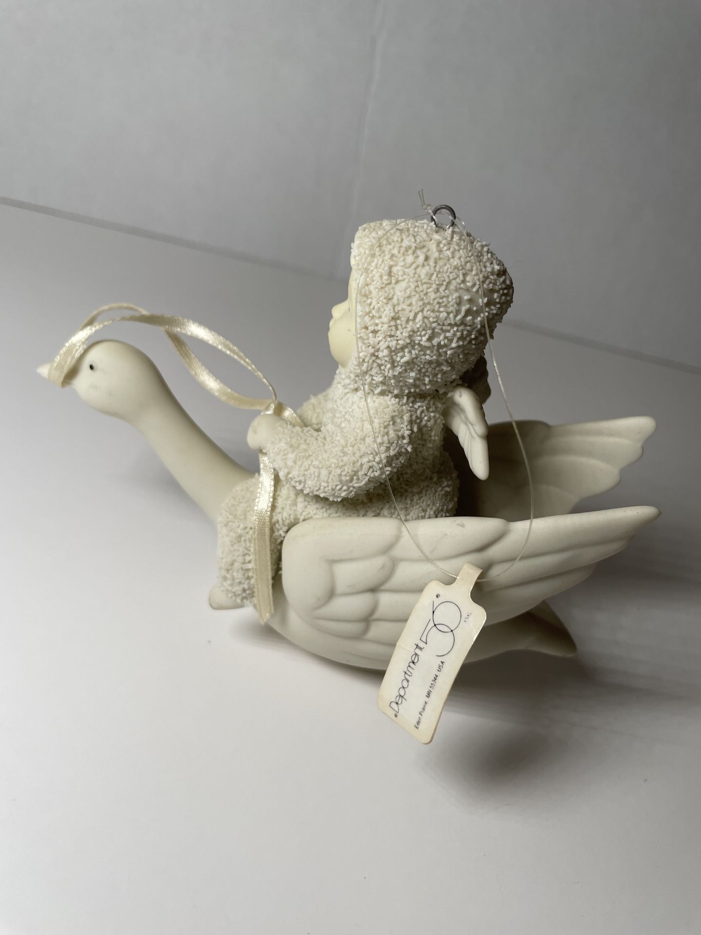 Department 56 Snowbabies Bisque ”Fly Me to the Moon” Christmas Ornament w/ Tag. B6