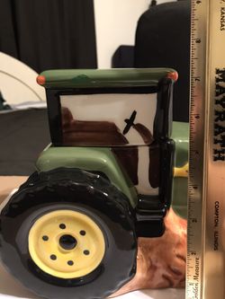 John Deere Combo: Tractor Cookie Jar & Heavy Large Milk Jug Thumbnail