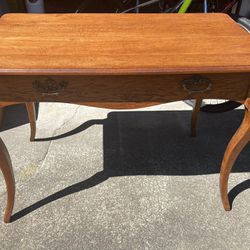 Antique Tiger Oak Desk With Drawer Thumbnail