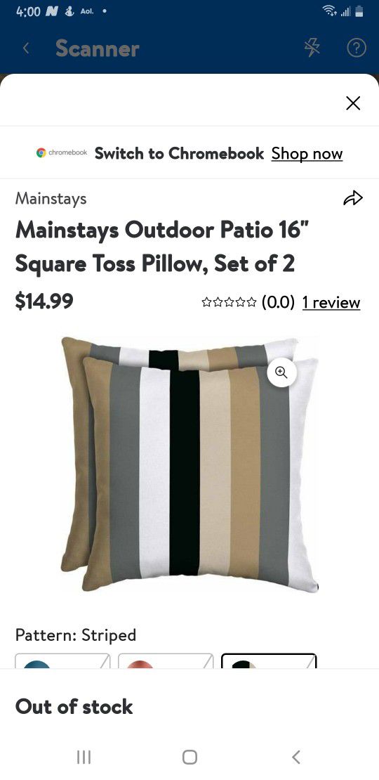 4 Mainstays  Indoor ,outdoor throw pillows