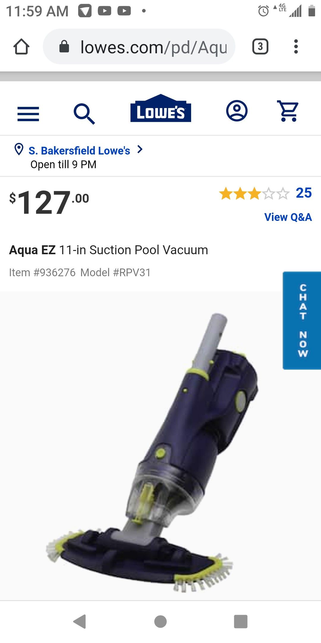 Aqua ez 11 pool vacuum