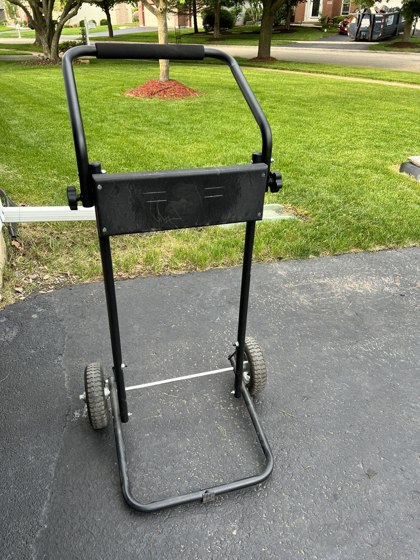 Outboard Boat Motor Stand w/ 2 Wheels, Engine Carrier Cart Dolly for Storage, 440lbs Weight