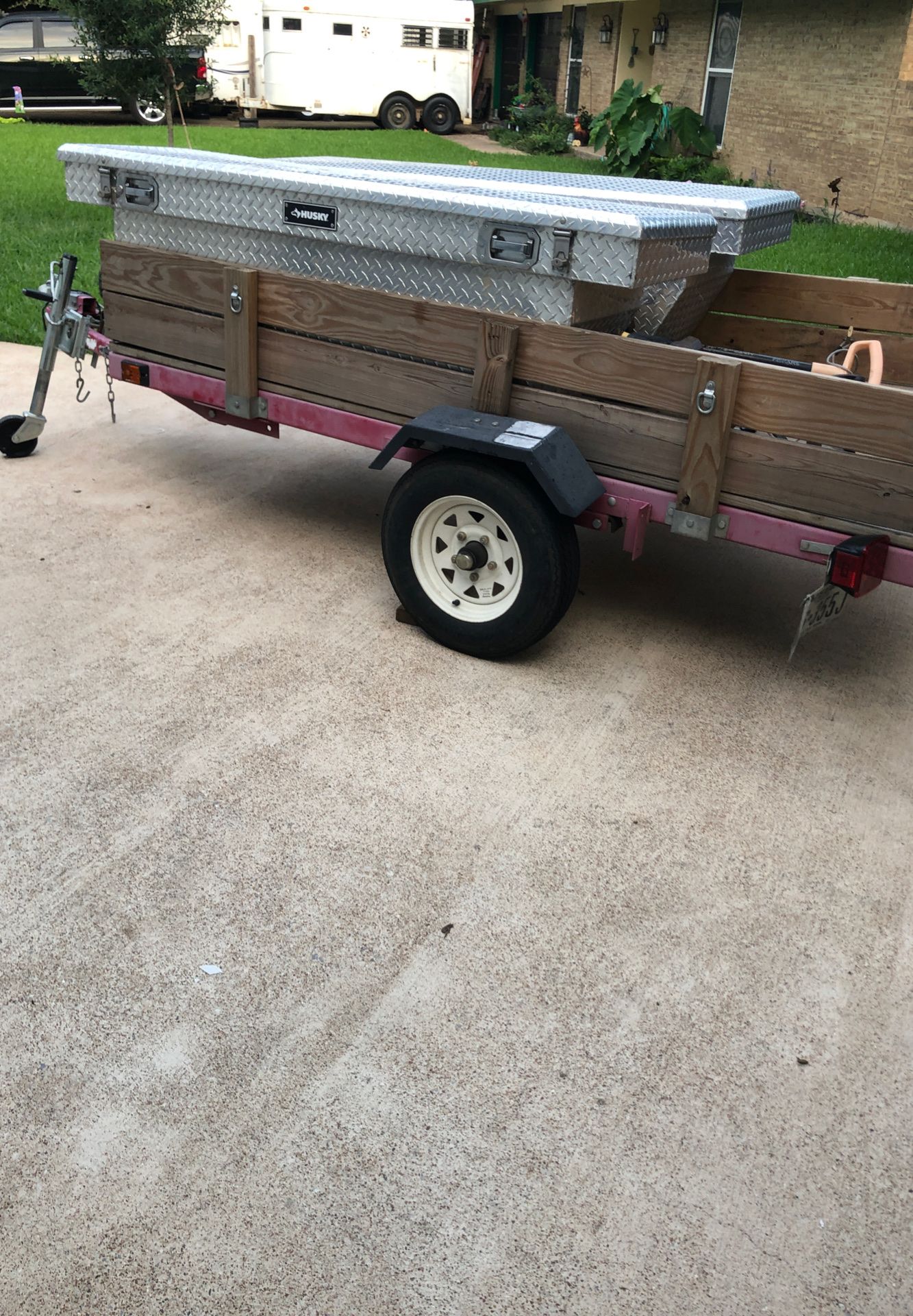 Utility trailer, tool box’s come with and can be removed easy to have a open 4x8 trailer