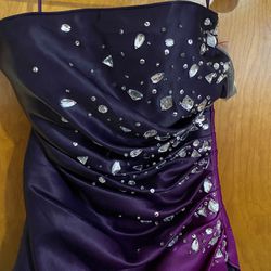 Sleeveless Ombre purple prom dress with crystals Thumbnail