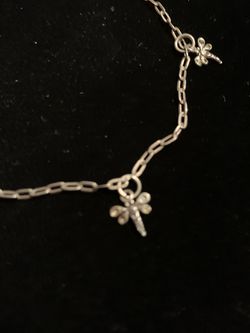 Silver Colored Dragonfly Bracelet/ Anklet Thumbnail
