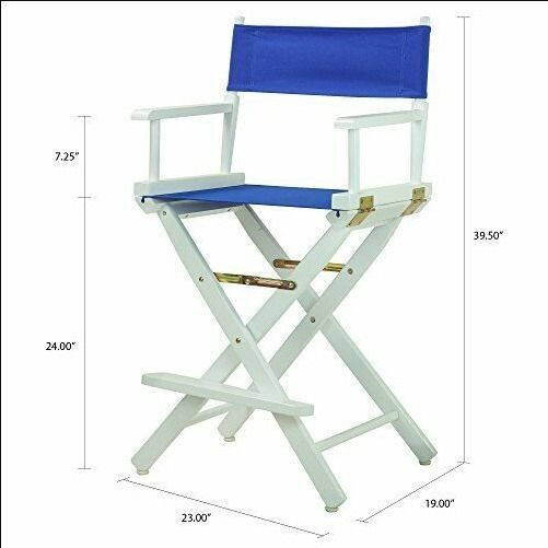 B2-178 Casual Home 24" Director's Chair White Frame with Royal Blue. New.