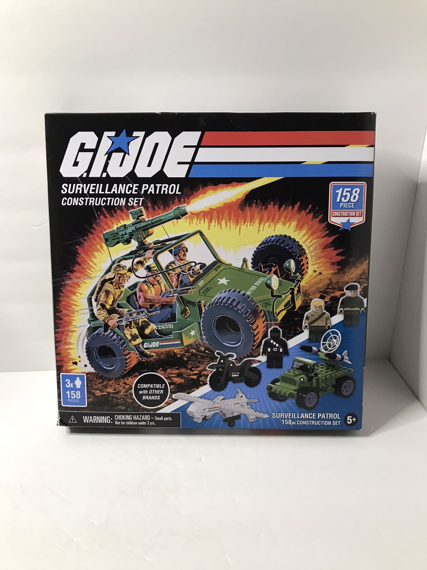 G.I.JOE SURVEILLANCE PATROL CONSTRUCTION BUILDING SET • 158 PIECES CONSTRUCTION SET 3X MAN 5+