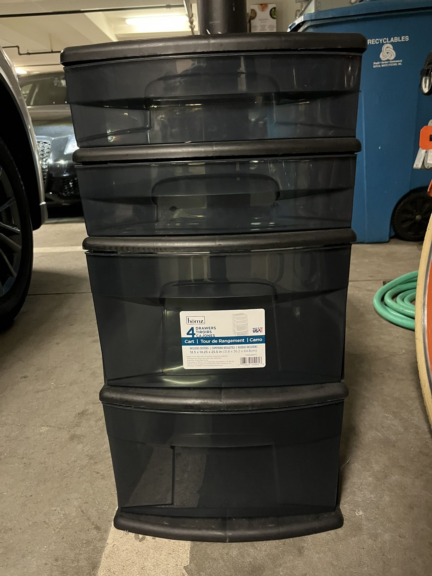 Plastic 4 Drawer Storage Bin