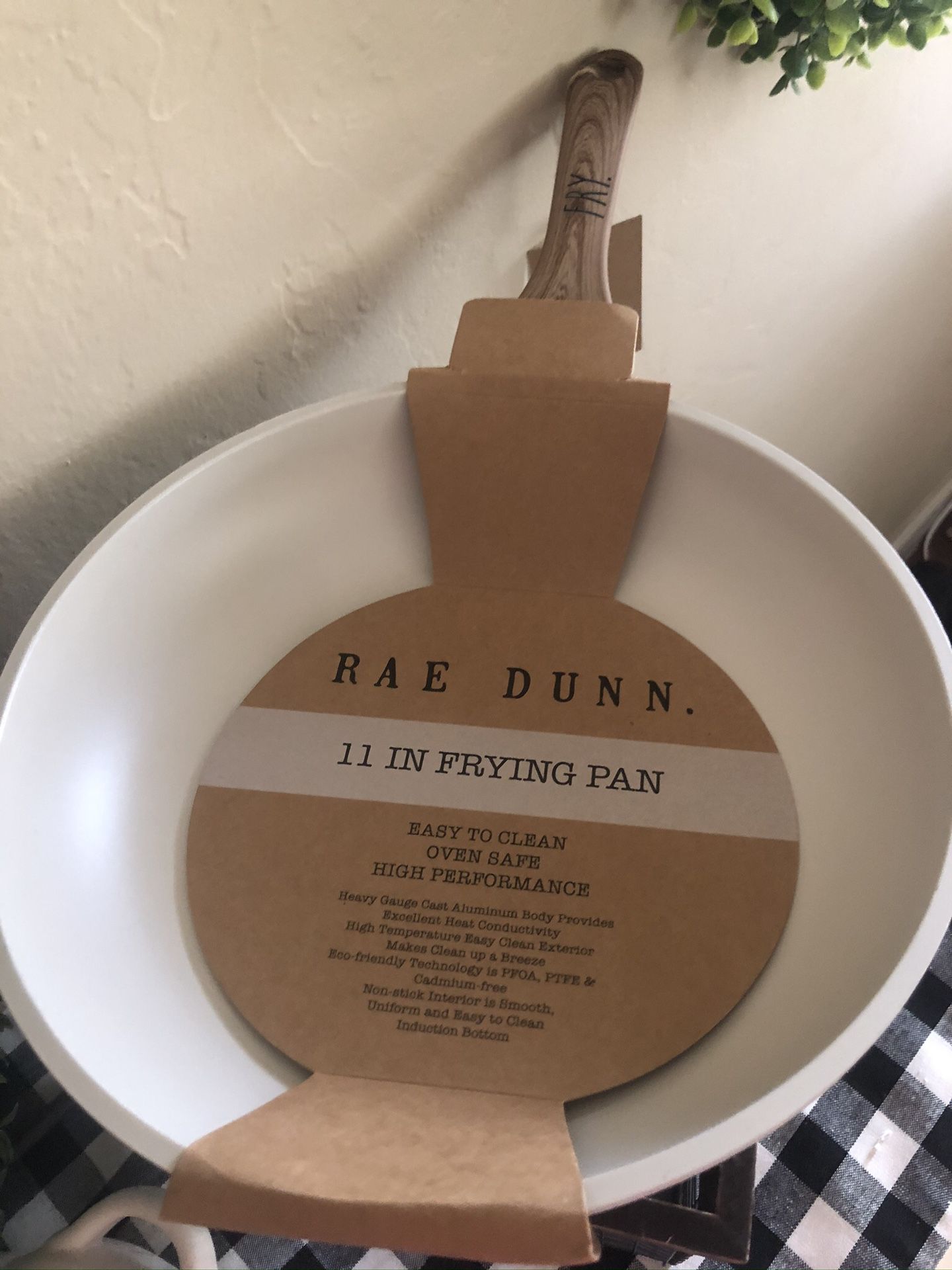 New Rae Dunn White FRY 11in Frying Pan