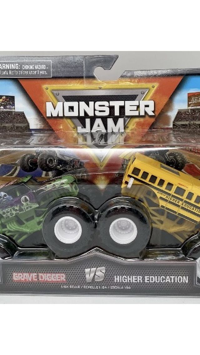 NEW Monster Jam Truck 2 Pack Set GRAVE DIGGER vs HIGHER 