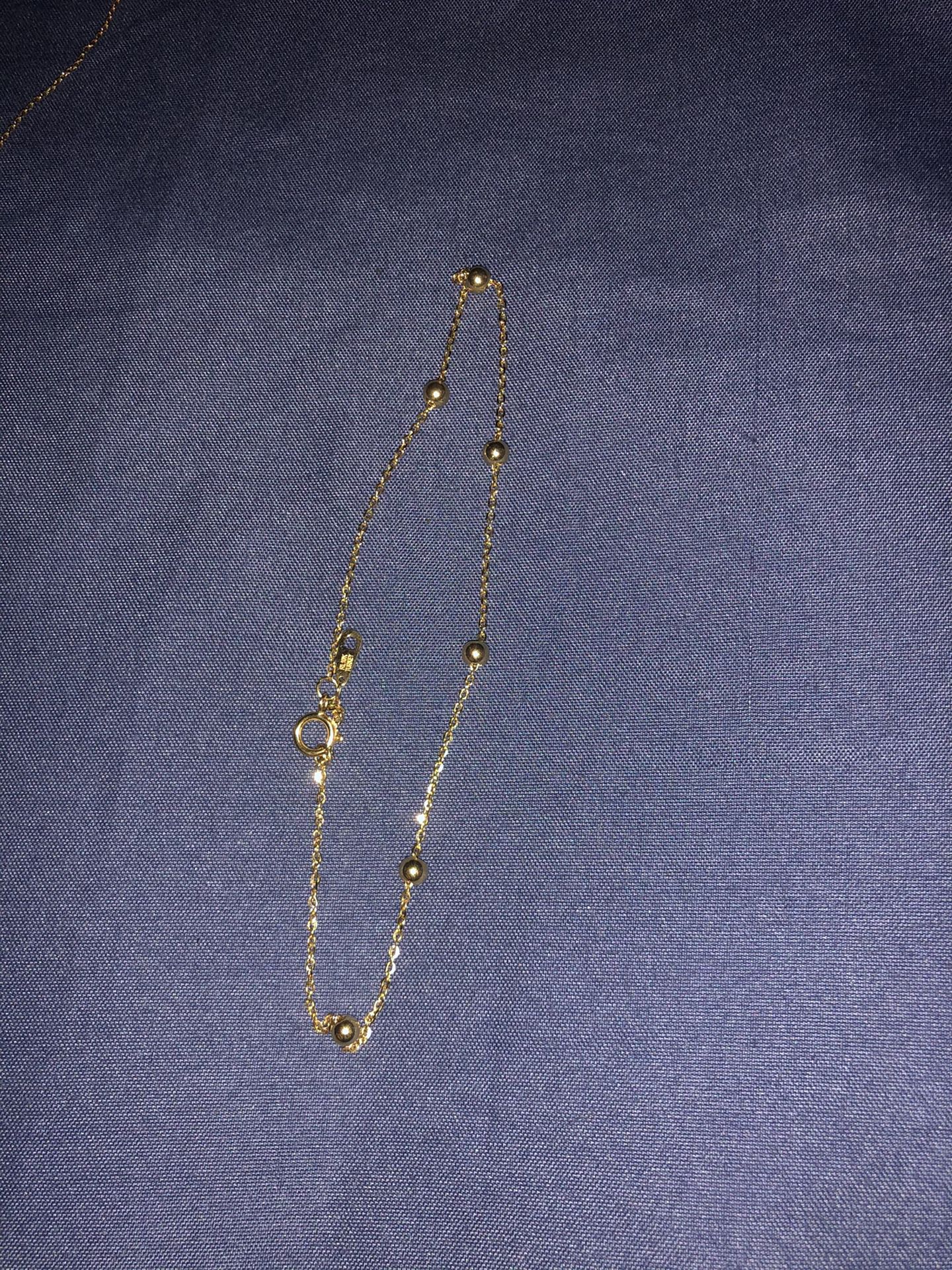 10k Gold Necklace and Anklet Set