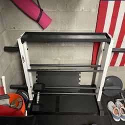Fitness Gear Pro Dumbbell Rack With Plate Storage - 3 Tier Thumbnail