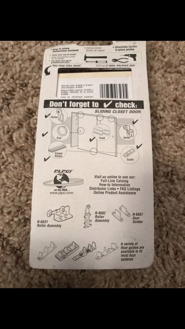 Sliding Closet Door replacement hardware
