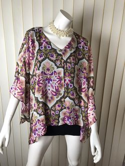 Women’s Chiffon Top/poncho/blouse/size XL Thumbnail