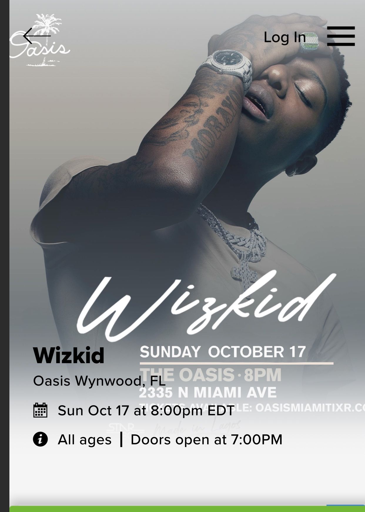 Wizkid Made In Lagos General admission Tic