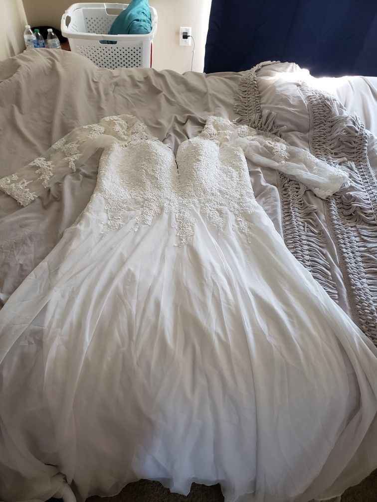 White Wedding Dress Bridal Gown- Size 16
