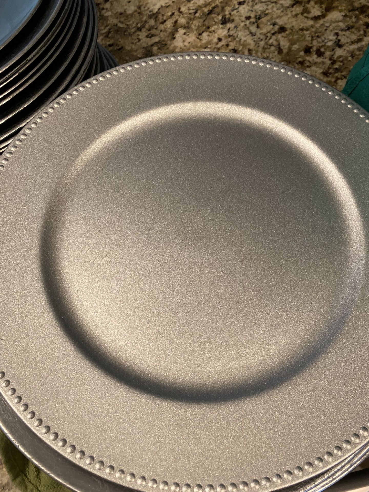 99 Silver chargers Plates