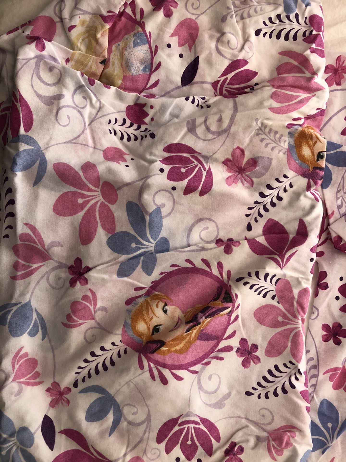 Frozen~Elsa & Ana Twin Bed Comforter/Sheet Set