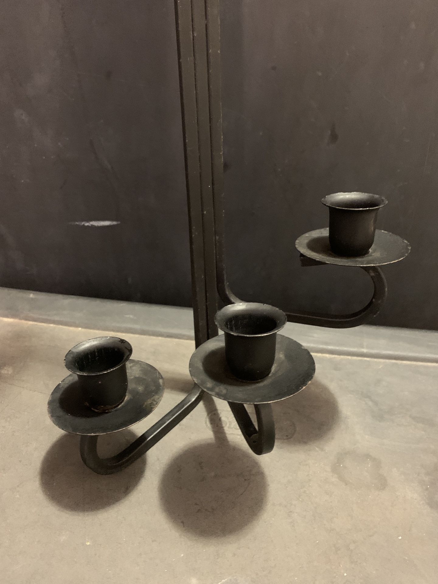 2 candle holders iron