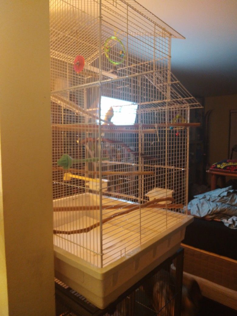 Huge Bird Cage About 3 Feet Tall